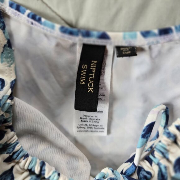 Niptuck Swim Womans One Piece Blue and White Swimsuit - Picture 5 of 6